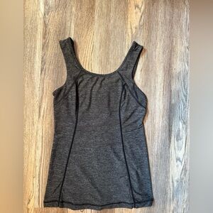 Lulu Lemon Gray athletic tank top with black details
